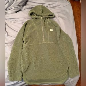 size extra small green north face half zip fleece